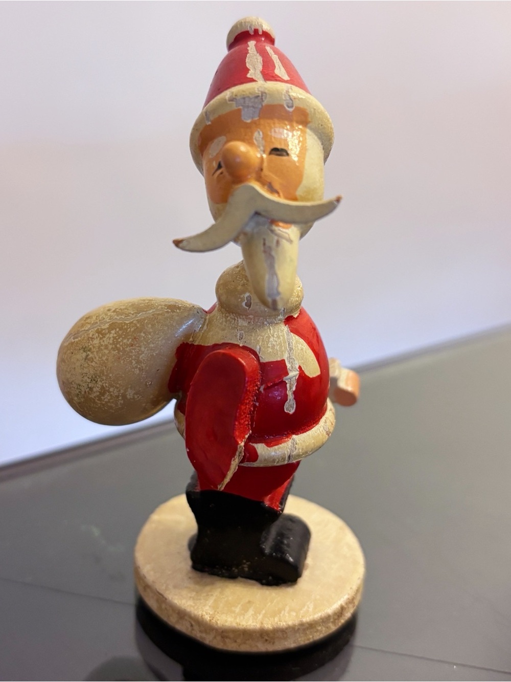 Wood Bobble Head Miniature Santa Claus Japan